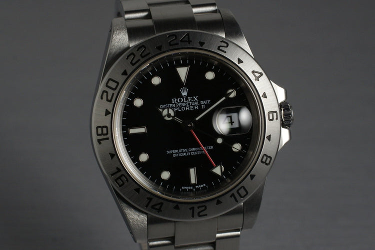 2000 Rolex Explorer II 16570 Black Dial with Box and Papers