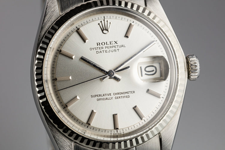 1972 Rolex DateJust 1601 No Lume Silver Dial