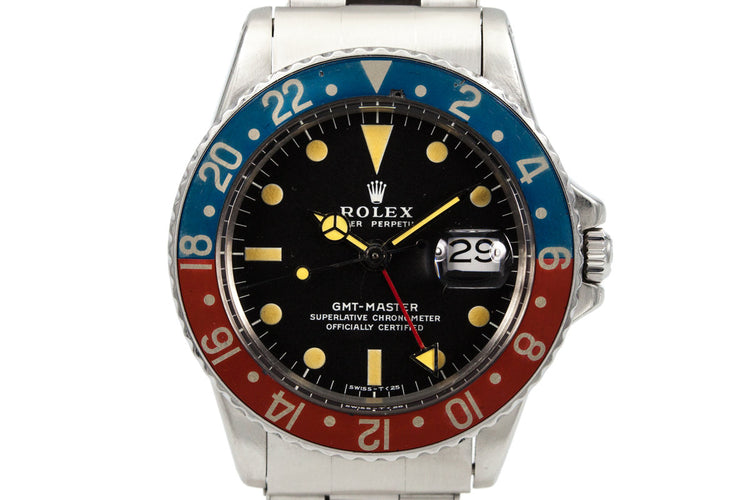 1972 Rolex GMT 1675 Matte Black Dial