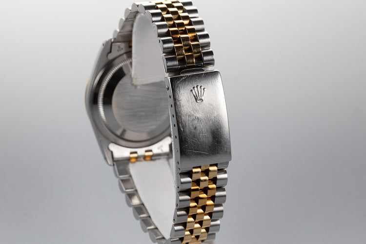 1990 Rolex Two Tone DateJust 16233 Blue Vingette Diamond Dial with Box and Papers