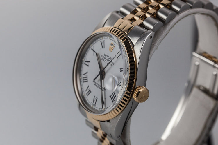 1983 Rolex Two Tone Datejust 16013 with White Painted Roman Numerals