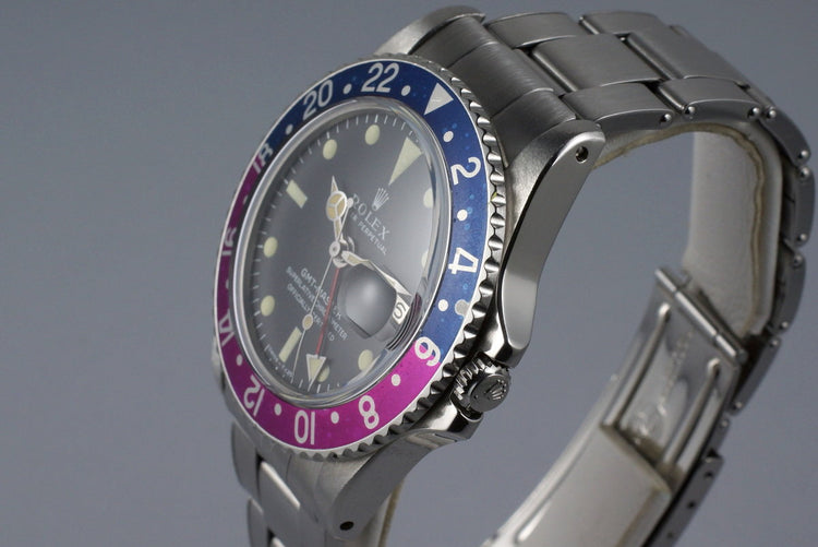 1967 Rolex GMT 1675 Mark I Dial and Fuchsia Insert with Box and Papers