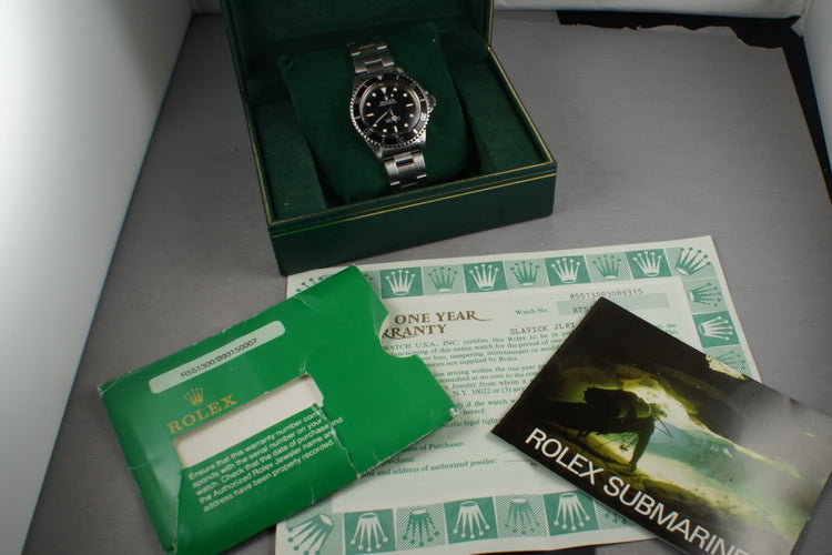 1988 Rolex Submariner 5513 with Box and Papers