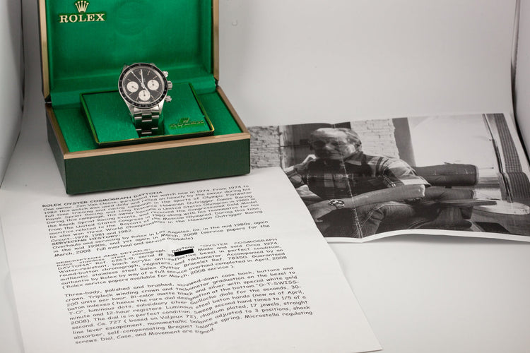 1973 Rolex Daytona 6263 with Black Sigma Dial with Service Papers