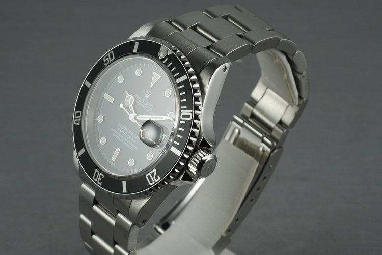 1999 Rolex Submariner 16610 Box and Papers