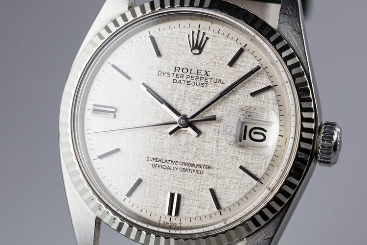 1971 Rolex DateJust 1601 with No Lume Linen Dial