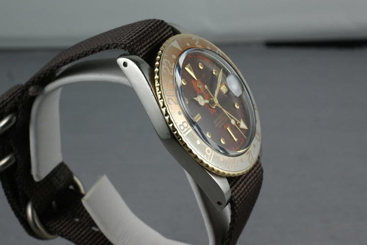 Rolex GMT Two Tone 16753 with root beer tropical nipple dial