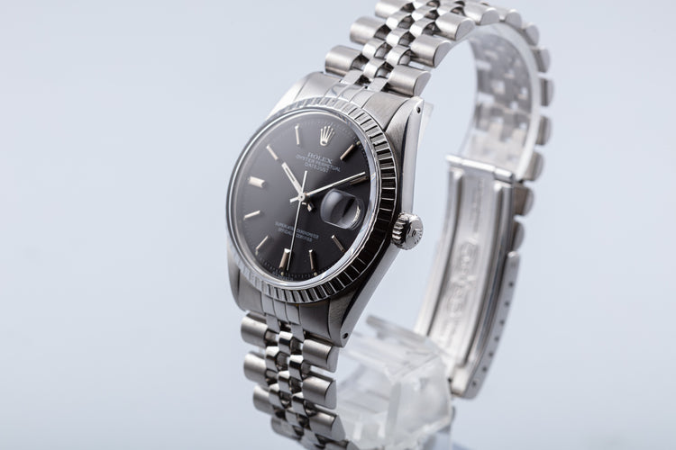 1978 Rolex 1603 Black Sigma Dial Datejust Jubilee Bracelet