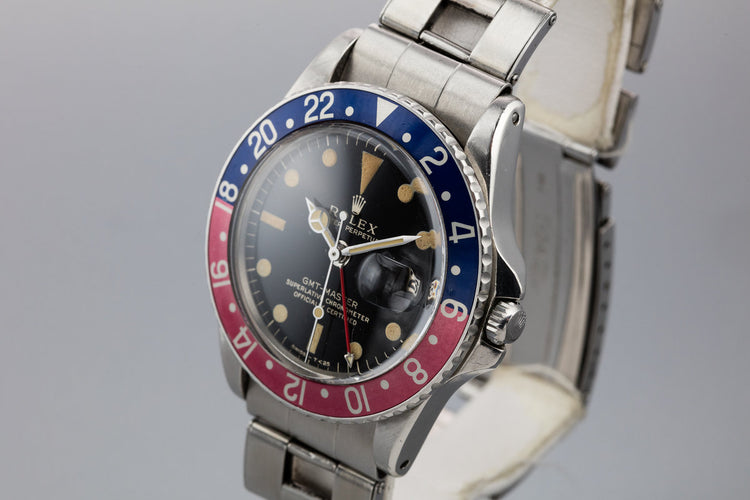 1963 Rolex GMT-Master 1675 Pointed Crown Guard Case with Gilt Dial