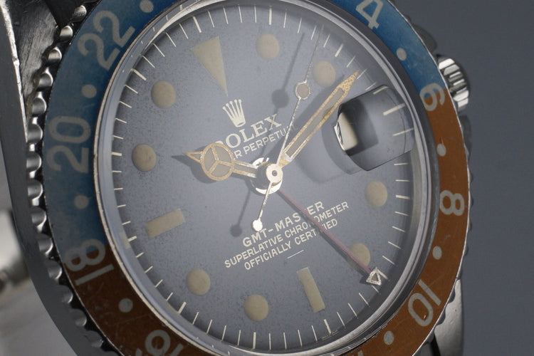 1963 Rolex GMT 1675 PCG Gilt Underline Dial