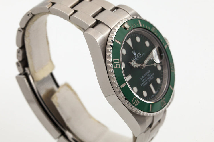 2013 Rolex Green Submariner 116610V with Box and Papers