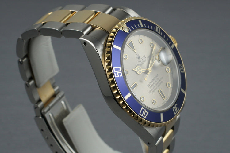 2002 Rolex Two Tone Submariner 16613 Serti Dial