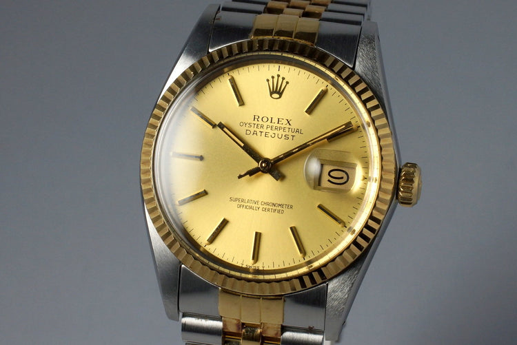 1984 Rolex Two Tone DateJust 16013 with Box and Papers