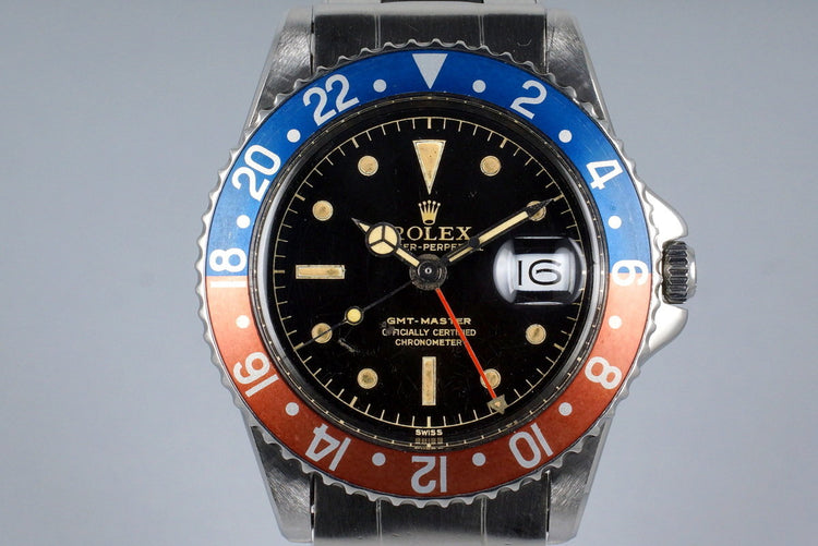 1960 Rolex GMT 1675 PCG Gilt OCC Chapter Ring