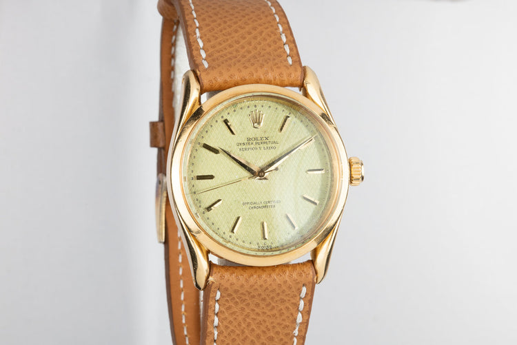 1954 Rolex Oyster Perpetual 6290 with Serpico Y Laino No Lume Waffle Dial