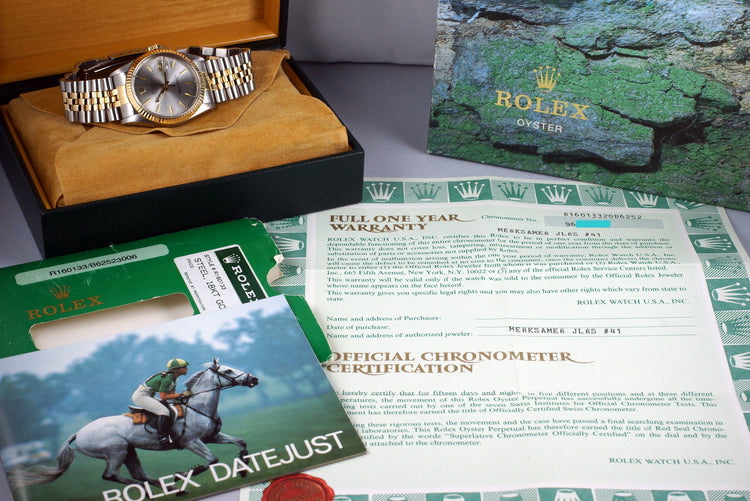 1987 Rolex Two Tone DateJust 16013 with Box and Papers