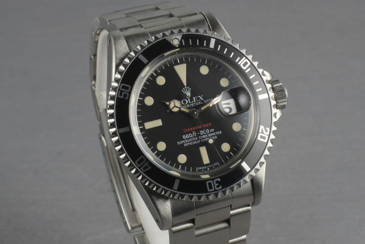 Rolex Red Submariner 1680 with Complete Box and Papers Set