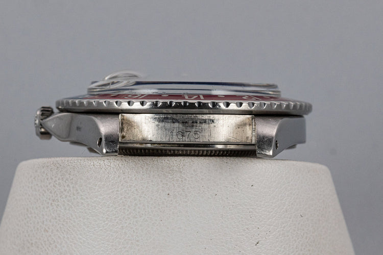 1963 Rolex GMT 1675 PCG Gilt Chapter Ring Underline Dial with Box, Papers, and Service Papers