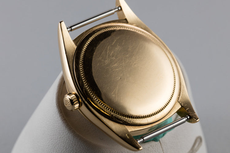 1959 Rolex 18K YG Oyster Perpetual 1013 with SWISS Only Silver Non-Luminous Dial