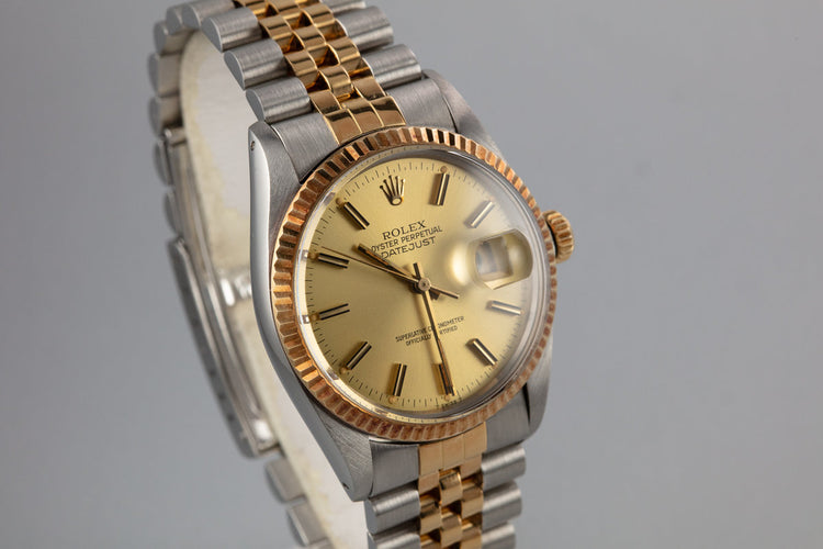 1982 Rolex Two-Tone DateJust 16013 Champagne Dial with Box and Papers