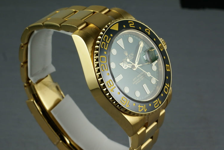 Rolex Ceramic GMT 18K GREEN Dial 116718 with box and papers