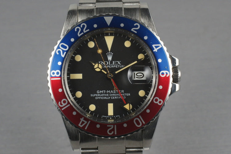 1983 Rolex GMT 16750 with Box and papers with creamy lume