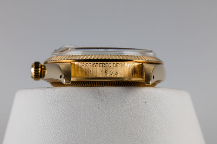 1980 Rolex 14K YG Date 1503 Silver Dial with Box