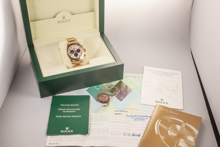 2003 Rolex 18K Daytona 116528 with Box and Papers