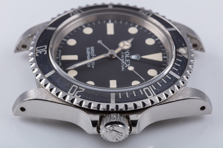 1986 Unpolished Vintage Rolex Submariner 5513 White Gold Surround Dial