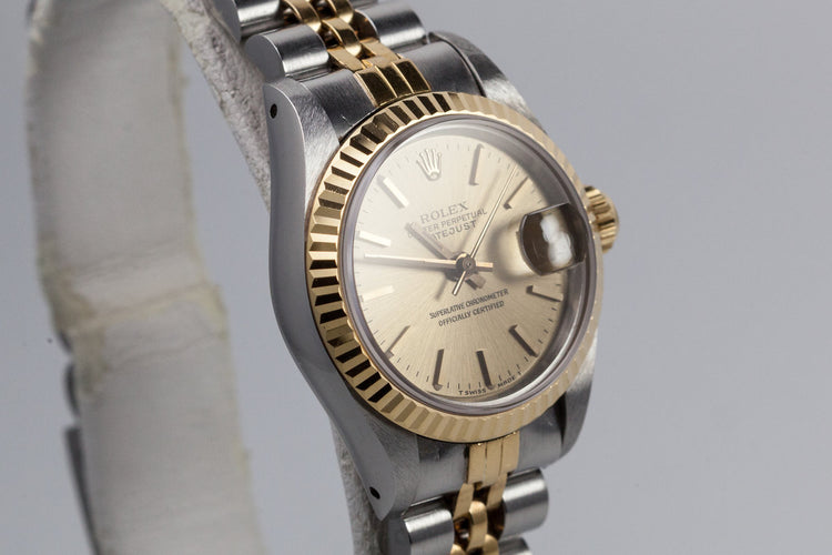 1991 Rolex Ladies Two Tone DateJust 69173 Gold Dial