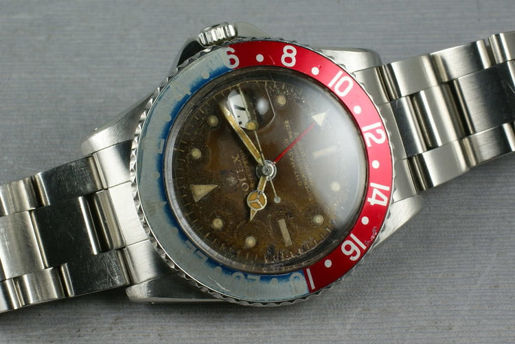 Rolex GMT 1675 Pointy Crown Guard Tropical chapter ring dial