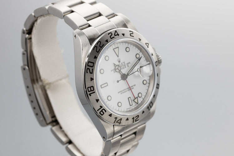 1995 Rolex Explorer II 16570 White Dial with Creamy Lume Plots