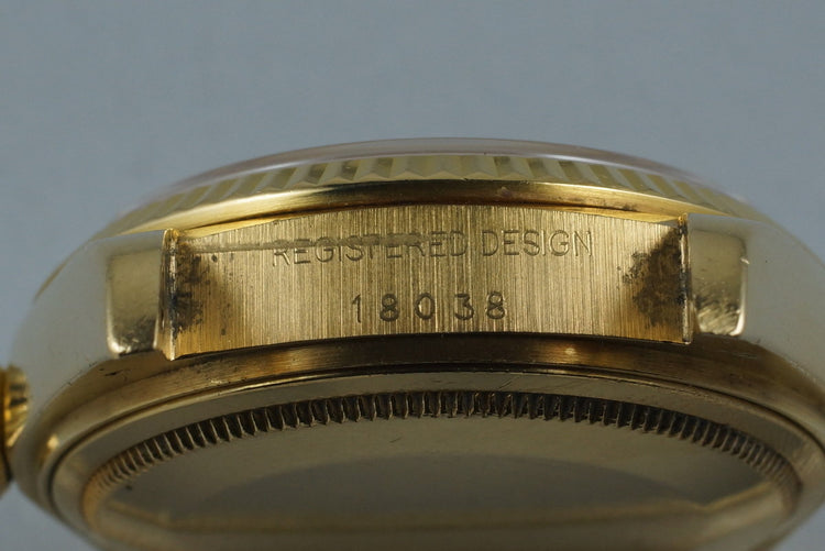 1978 Rolex YG Day Date 18038 with Albino Dial