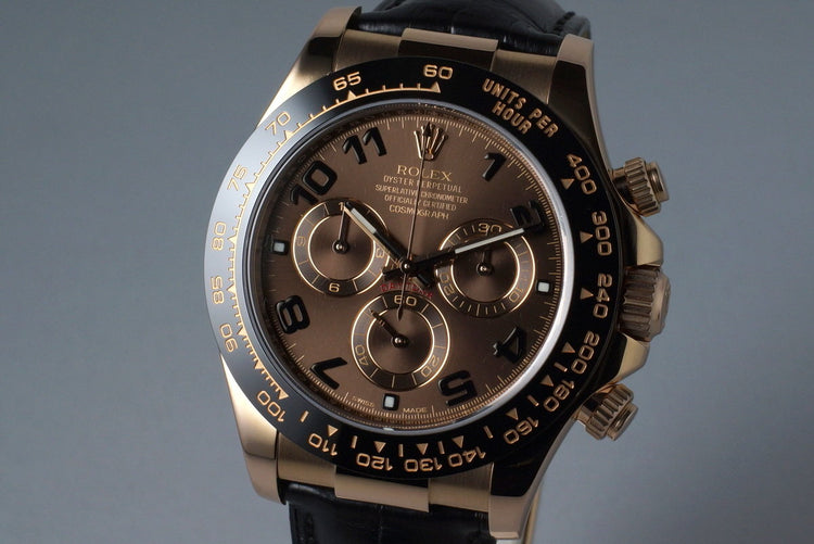 2012 Rolex RG Daytona 116515 Chocolate Arabic Dial with Box and Papers