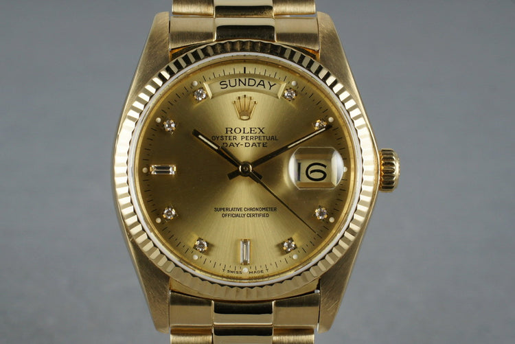 1985 Rolex President 18038 with Diamond Dial