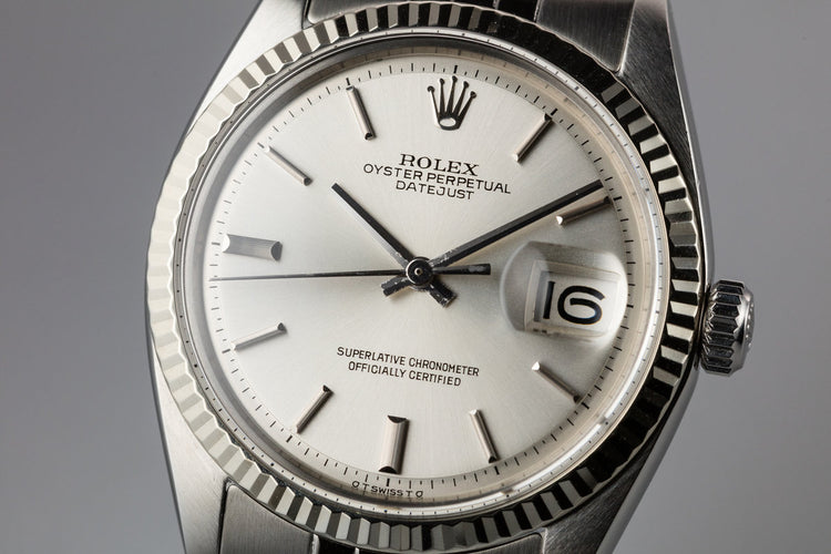 1972 Rolex DateJust 1601 No Lume Sigma Silver Dial