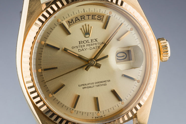 1974 Rolex 18K YG Day-Date 1803 Gold Dial
