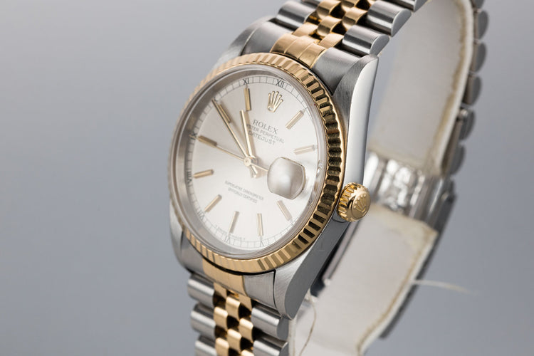 2000 Rolex Two-Tone DateJust 16233 Silver Dial