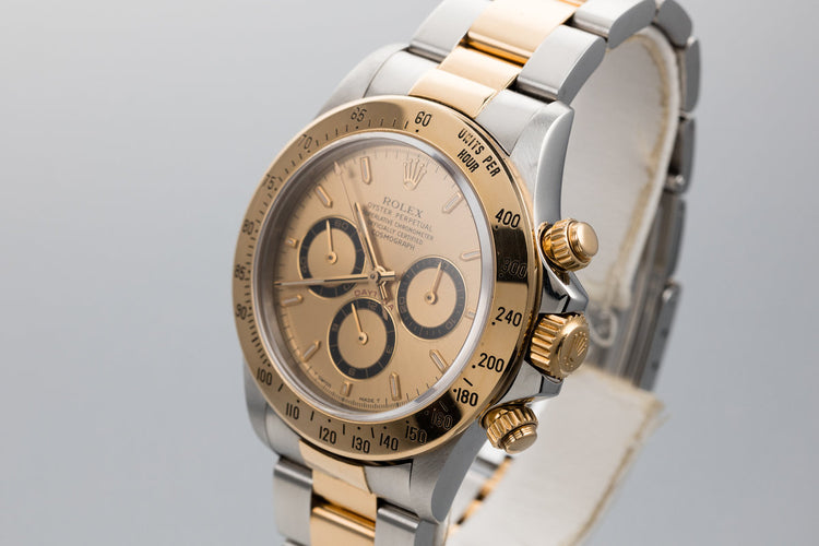 1995 Rolex Two Tone Zenith Daytona 16523 with Box and Papers