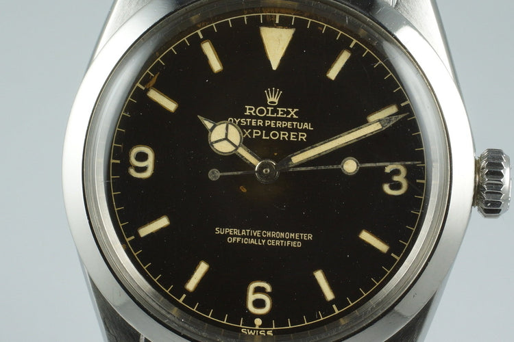 1963 Rolex Explorer 1 1016 Glossy Gilt Dial with Box and Papers