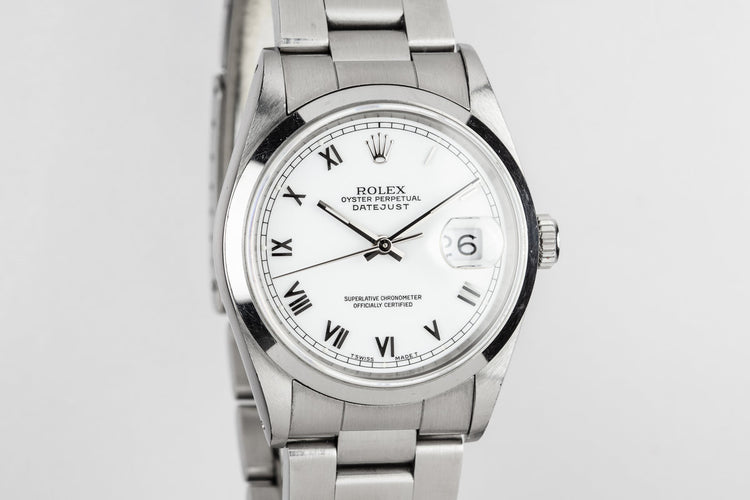 1993 Rolex DateJust 16200 White Roman Dial