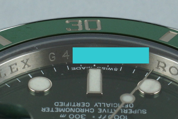 2010 Rolex Green Submariner 116610V with Box and Papers