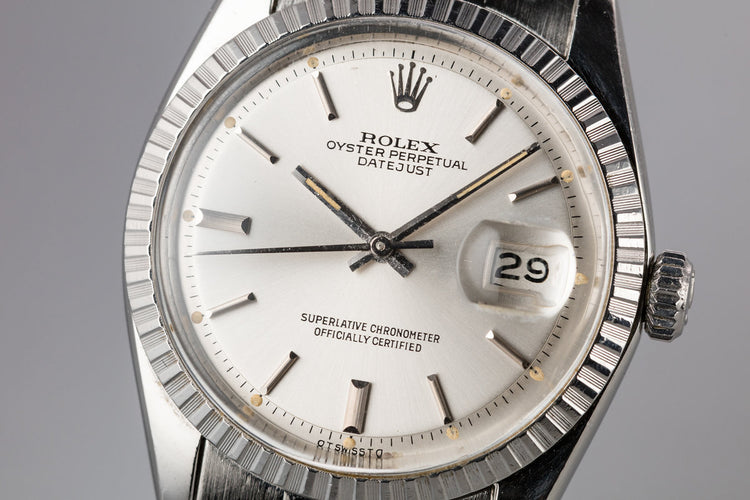 1974 Rolex DateJust 1603 Silver Sigma Dial with Box and Papers