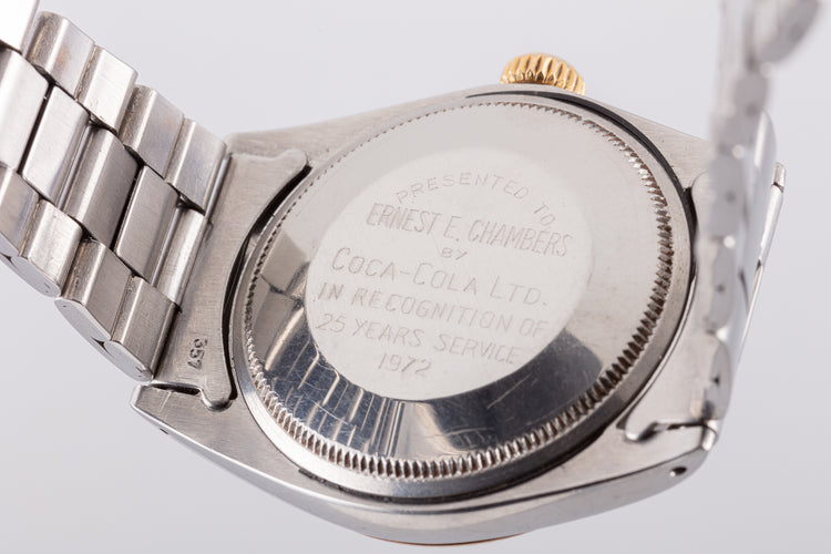 1972 Vintage Rolex Two Tone Air-King-Date 5701 Coca- Cola Award Watch Box & Papers