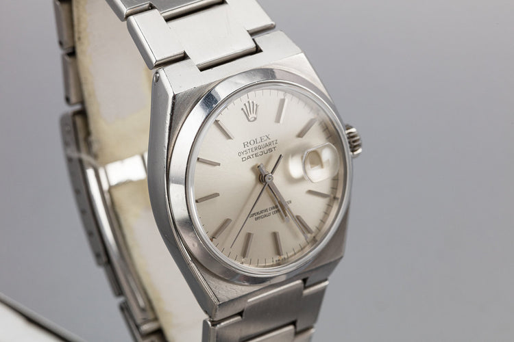1979 Rolex OysterQuartz DateJust 17000 Silver Dial with Box and Papers