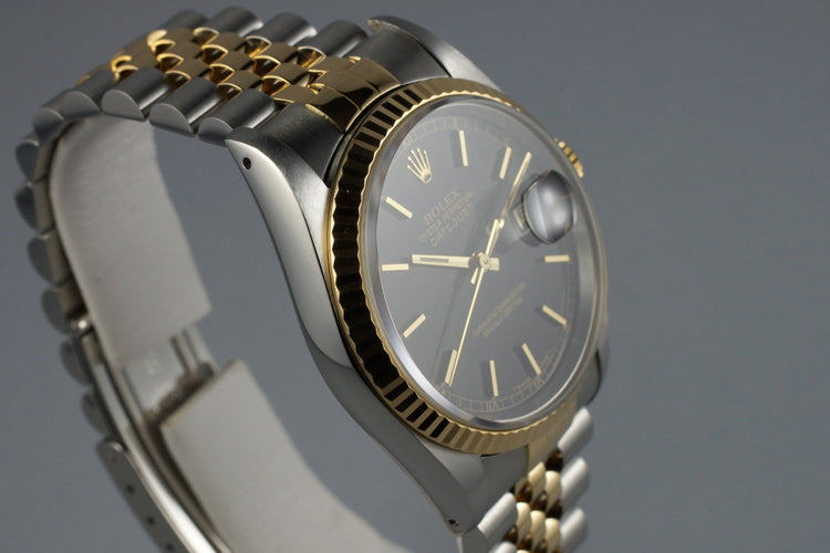 1991 Rolex Two Tone DateJust 16233 Glossy Black Dial