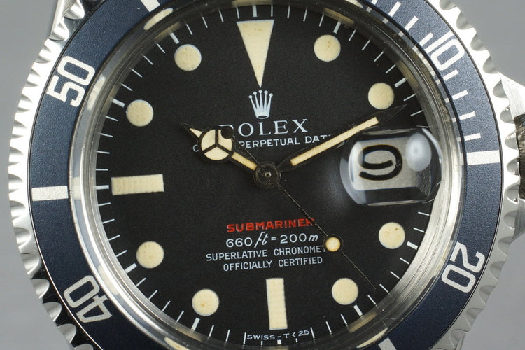 1971 Rolex Red Submariner 1680 Mark IV Dial