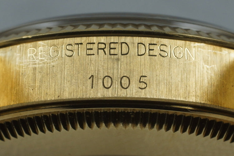 1977 Rolex YG Oyster Perpetual 1005 with Box and Papers