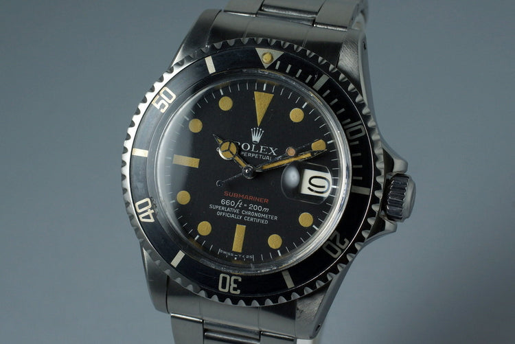 1971 Rolex Red Submariner 1680 Mark V Dial with Box and Papers