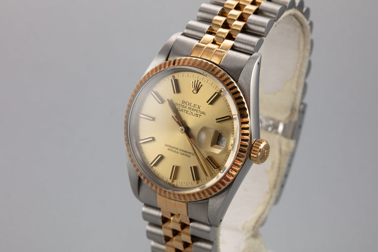 1982 Rolex Two-Tone DateJust 16013 Champagne Dial with Box and Papers
